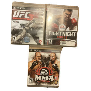 Fight Night Round 3 MMA UFC 3 Sony PlayStation PS3 Cage Fighting Bundle Of 3